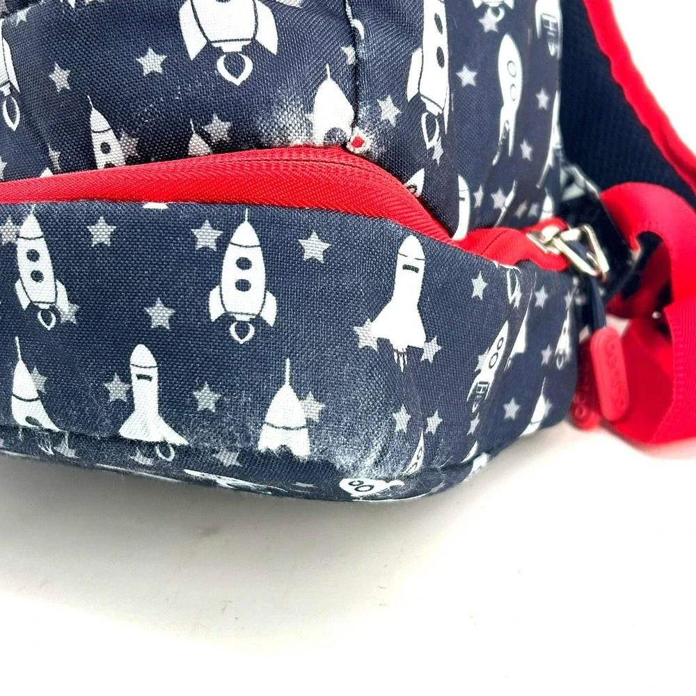 Bentgo Kids Backpack with Insulated Lunch Compartment Rocket Ship Navy Red